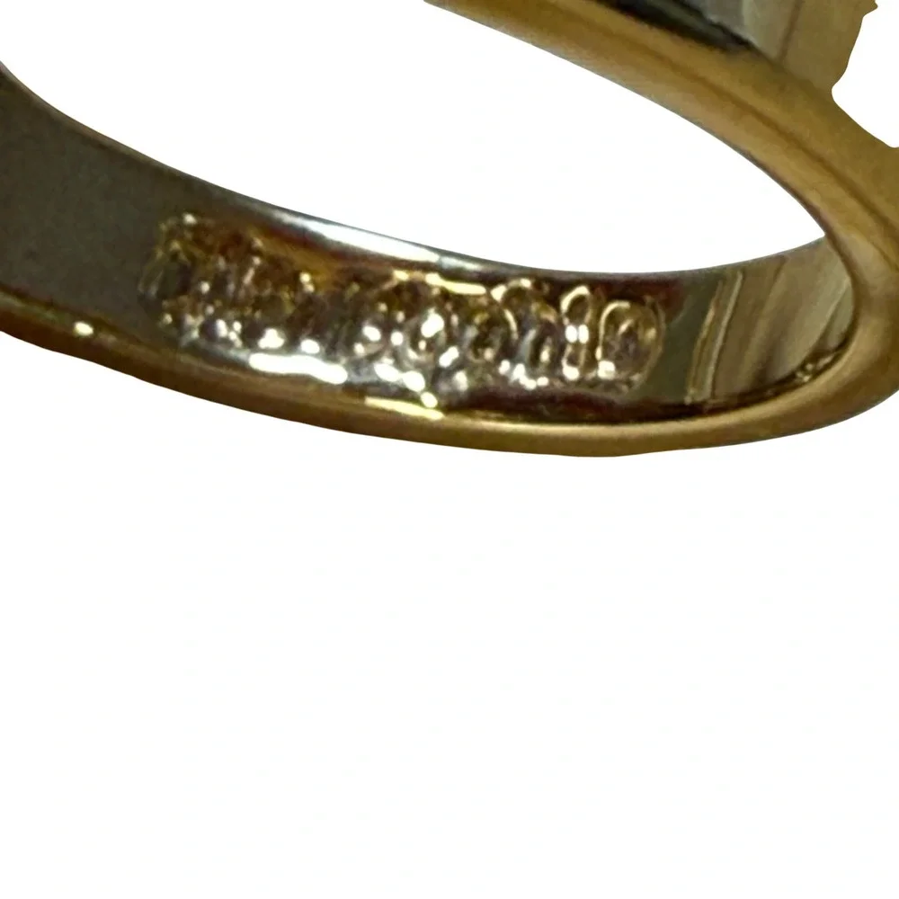 Lia Sophia Toasted Ring Smokey Topaz Light GoldTone Emerald Cut‎
